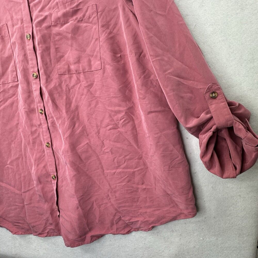 Westport Modal Blend Womens Plus Size 2X Roll Tab Long Sleeve Button Up Top - Picture 6 of 12